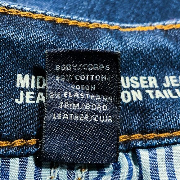 Lands End Womens Jeans sz 16W new Dark Wash Straight Trouser x28" Cotton Stretch - Picture 6 of 11